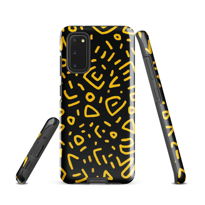 'Retro Scribbles' Samsung Galaxy S20 tough phone case - protective glossy case NZ Australia