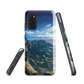 Te Mata Peak designer phone case with Hawke’s Bay cliffs, rolling green hills and dramatic swirling sky