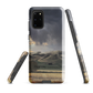 Designer phone case with NZ landscape painting of Te Hauke and cloudy skies by Ben Hart.