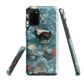 Washed Away designer phone case with abstract river stone artwork in earthy blues and natural tones.