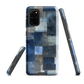 Indigo patchwork phone case | Textured blue design NZ