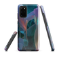 Ethereal abstract floral designer phone case in pastel pink, lilac and teal tones