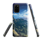 Te Mata Peak designer phone case with Hawke’s Bay cliffs, rolling green hills and dramatic swirling sky