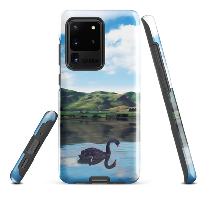 'Black Swan' Samsung Galaxy S20 Ultra tough phone case - protective glossy case NZ Australia