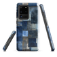 Indigo patchwork phone case | Textured blue design NZ