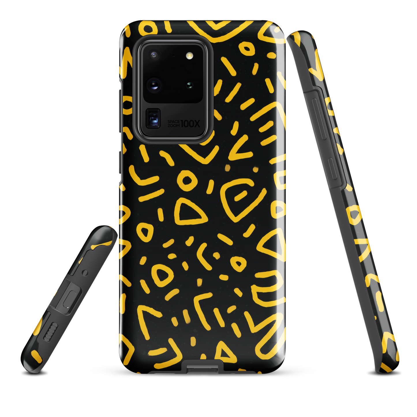 'Retro Scribbles' Samsung Galaxy S20 Ultra tough phone case - protective glossy case NZ Australia