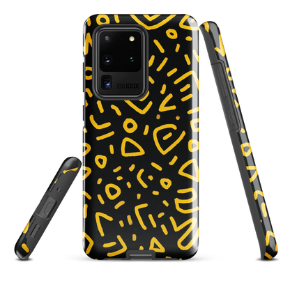 'Retro Scribbles' Samsung Galaxy S20 Ultra tough phone case - protective glossy case NZ Australia