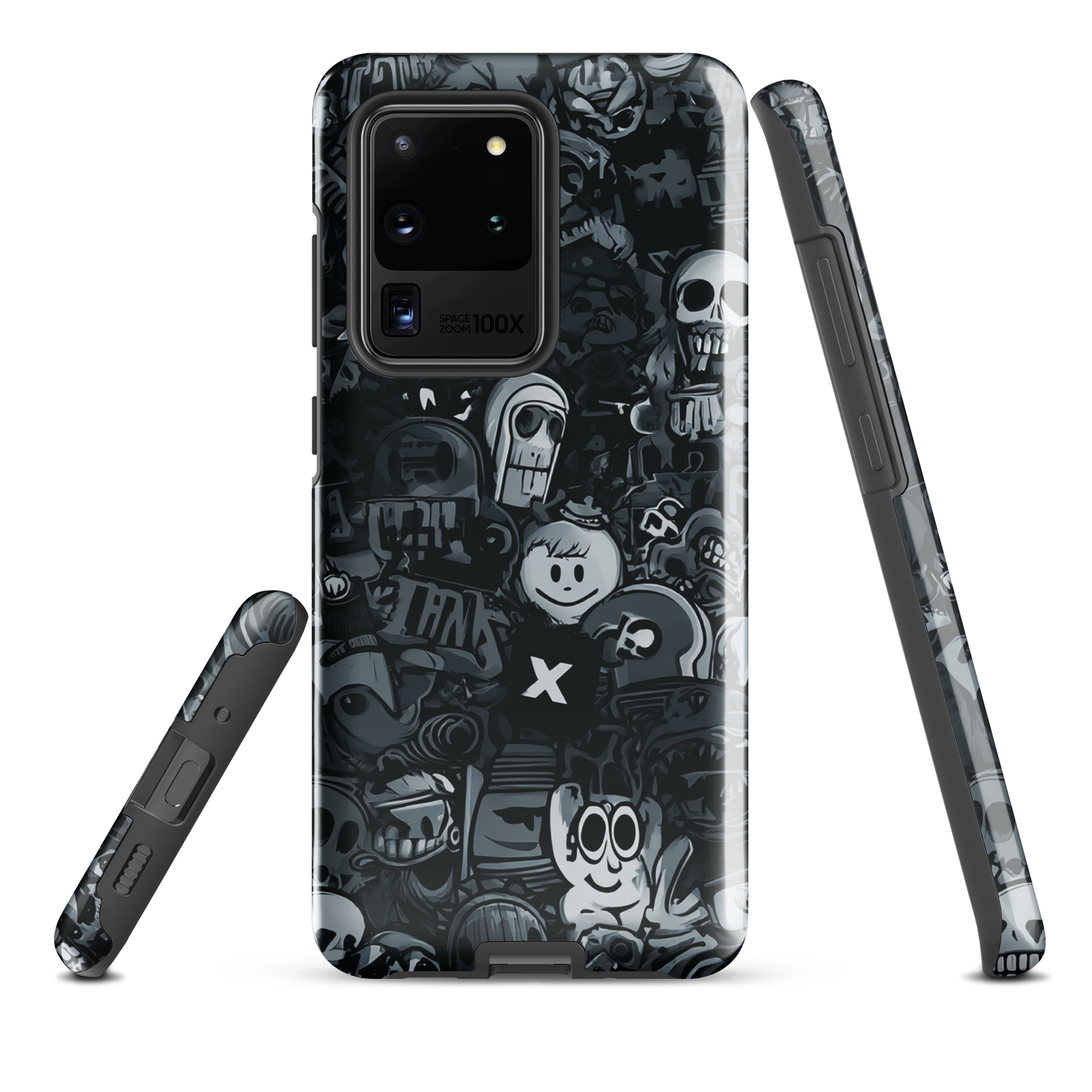 Midnight stickers phone case | Dark graphic collage NZ