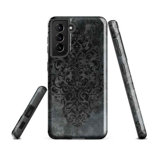 'Damask' Samsung Galaxy S21 FE tough phone case - protective glossy case NZ Australia
