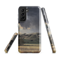 Designer phone case with NZ landscape painting of Te Hauke and cloudy skies by Ben Hart.