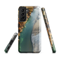 Phone case with aerial riverbend artwork and earthy tones, designed by New Zealand artist Ben Hart.
