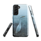 Phone case with a white heron standing in a misty wetland scene.