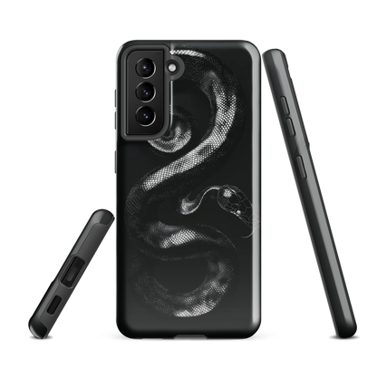 'Black Python' Samsung Galaxy S21 FE tough phone case - protective glossy case NZ Australia