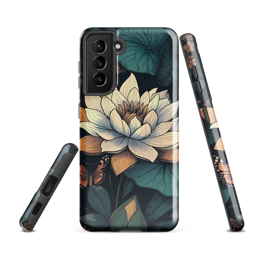 'Water Lily' Samsung Galaxy S21 FE tough phone case - protective glossy case NZ Australia