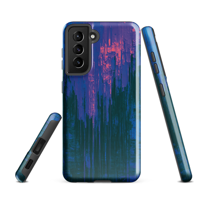 'Digital Glitch' Samsung Galaxy S21 FE tough phone case - protective glossy case NZ Australia