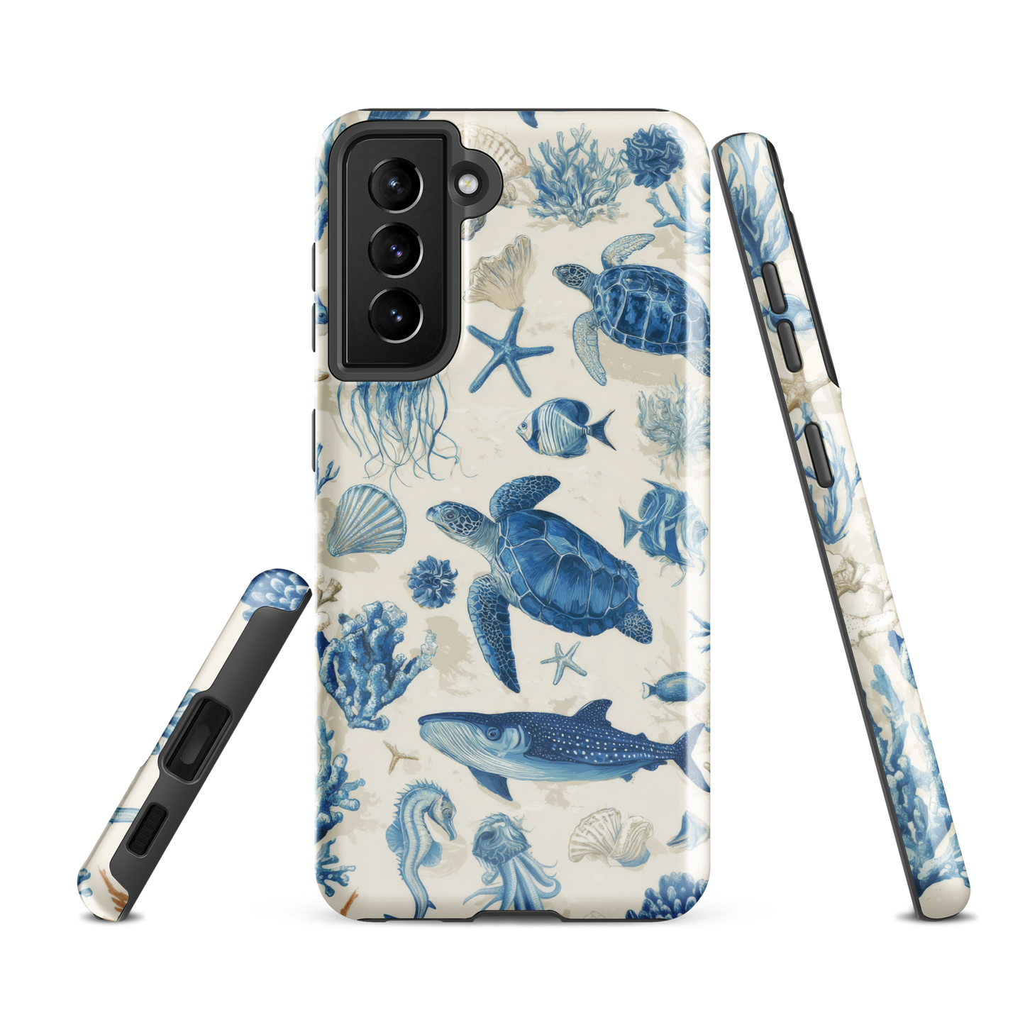 'Ocean Sketchbook' Samsung Galaxy S21 FE tough phone case - protective glossy case NZ Australia