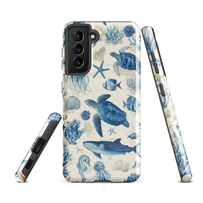 'Ocean Sketchbook' Samsung Galaxy S21 FE tough phone case - protective glossy case NZ Australia