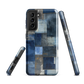Indigo patchwork phone case | Textured blue design NZ