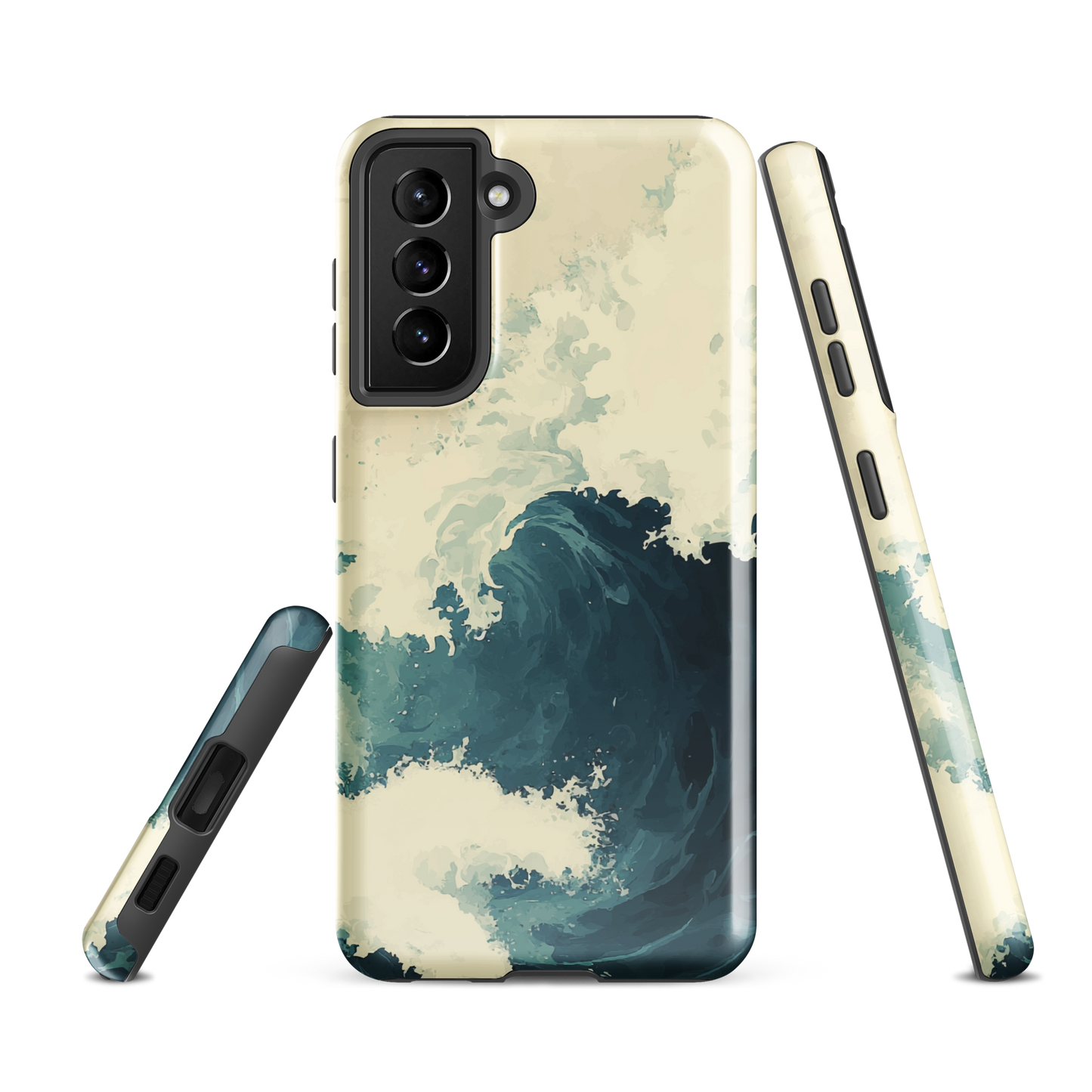 'Rising Swell' Samsung Galaxy S21 FE tough phone case - protective glossy case NZ Australia