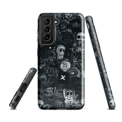 'Midnight Stickers' Samsung Galaxy S21 FE tough phone case - protective glossy case NZ Australia