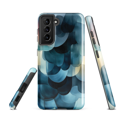 'Blue Forms' Samsung Galaxy S21 FE tough phone case - protective glossy case NZ Australia