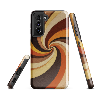 'Golden Swirl' Samsung Galaxy S21 FE tough phone case - protective glossy case NZ Australia