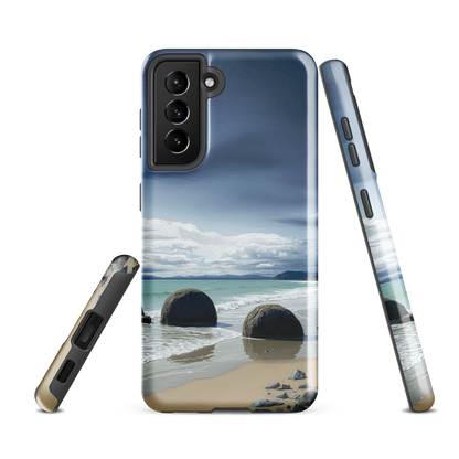 'Moeraki Boulders' Samsung Galaxy S21 FE tough phone case - protective glossy case NZ Australia