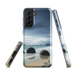 Moeraki Boulders coastal designer phone case with ocean waves and dramatic NZ sky