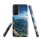 Te Mata Peak designer phone case with Hawke’s Bay cliffs, rolling green hills and dramatic swirling sky
