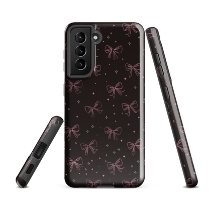 'Midnight Bow' Samsung Galaxy S21 FE tough phone case - protective glossy case NZ Australia