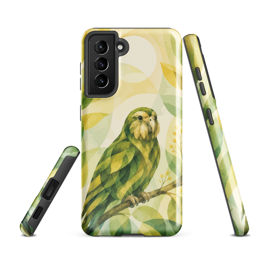 'Kakapo' Samsung Galaxy S21 FE tough phone case - protective glossy case NZ Australia