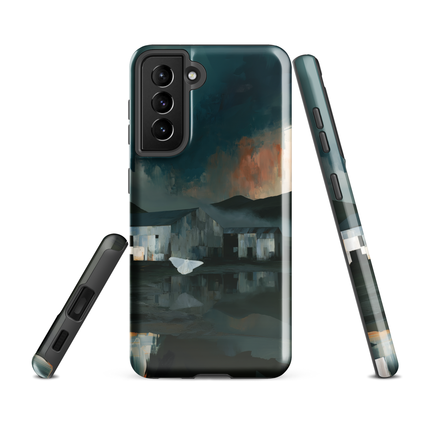 'Evening Flight' Samsung Galaxy S21 FE tough phone case - protective glossy case NZ Australia