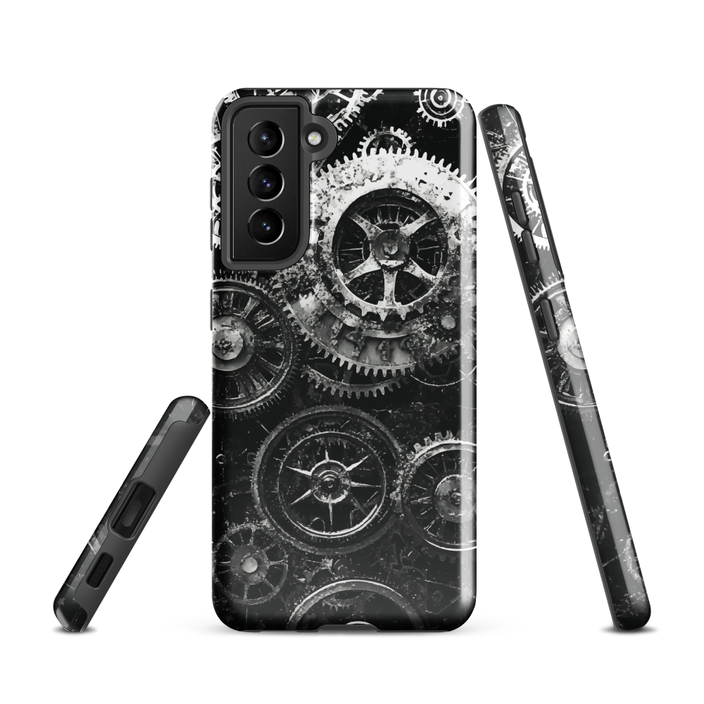 'Clockwork' Samsung Galaxy S21 tough phone case - protective glossy case NZ Australia