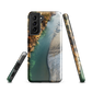 Phone case with aerial riverbend artwork and earthy tones, designed by New Zealand artist Ben Hart.