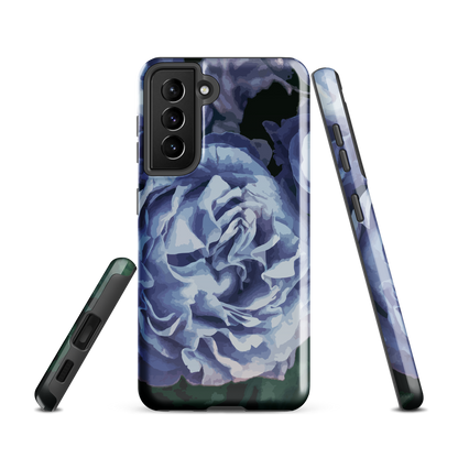 'Blue Rose' Samsung Galaxy S21 tough phone case - protective glossy case NZ Australia