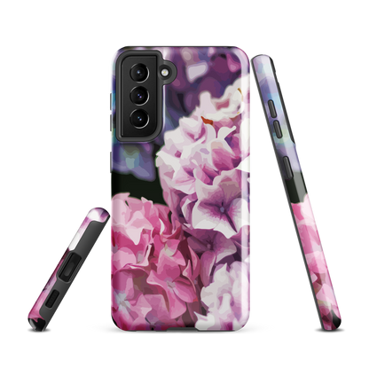 'Hydrangea' Samsung Galaxy S21 tough phone case - protective glossy case NZ Australia