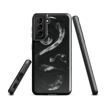 'Black Python' Samsung Galaxy S21 tough phone case - protective glossy case NZ Australia