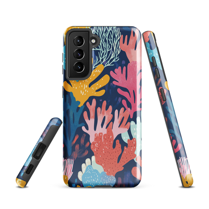 'Coral Reef' Samsung Galaxy S21 tough phone case - protective glossy case NZ Australia