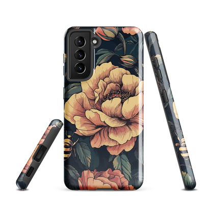 'Vintage Pink Roses' Samsung Galaxy S21 tough phone case - protective glossy case NZ Australia