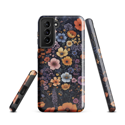 'Wildflowers' Samsung Galaxy S21 tough phone case - protective glossy case NZ Australia