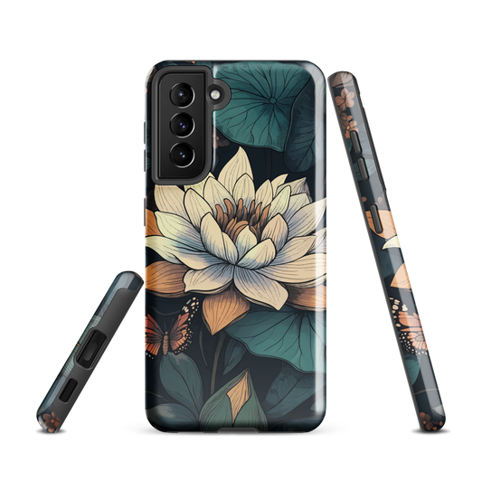'Water Lily' Samsung Galaxy S21 tough phone case - protective glossy case NZ Australia