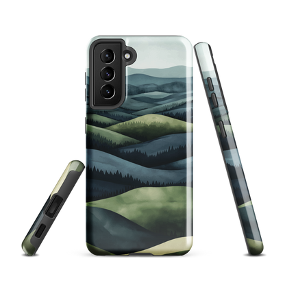 'Blue Mountains' Samsung Galaxy S21 tough phone case - protective glossy case NZ Australia