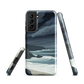 Phone case featuring moody Cape Kidnappers coastline with crashing waves and dark skies