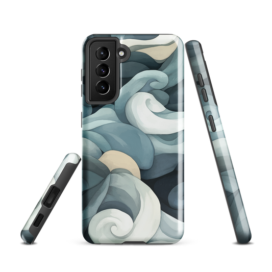 'Ebb and Flow' Samsung Galaxy S21 tough phone case - protective glossy case NZ Australia