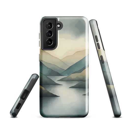'Misty Mountains' Samsung Galaxy S21 tough phone case - protective glossy case NZ Australia