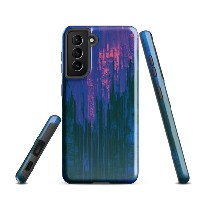 'Digital Glitch' Samsung Galaxy S21 tough phone case - protective glossy case NZ Australia