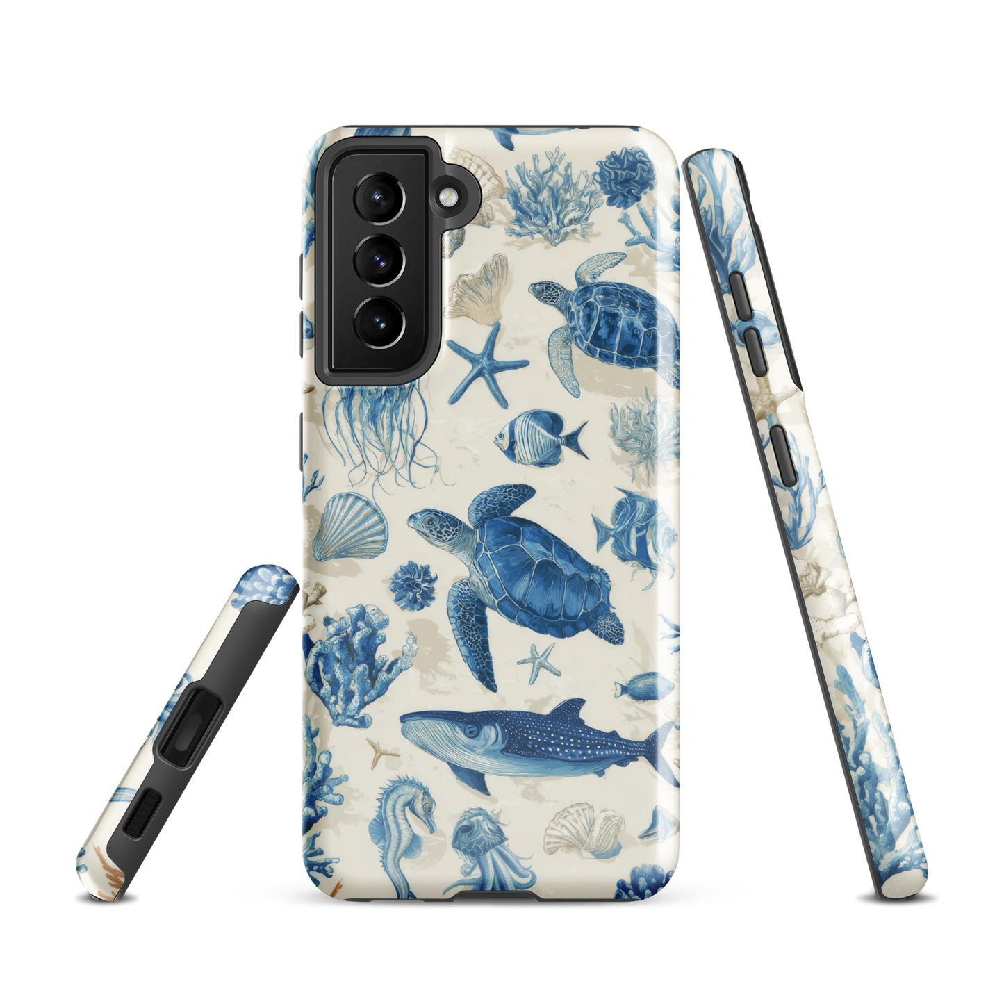 'Ocean Sketchbook' Samsung Galaxy S21 tough phone case - protective glossy case NZ Australia