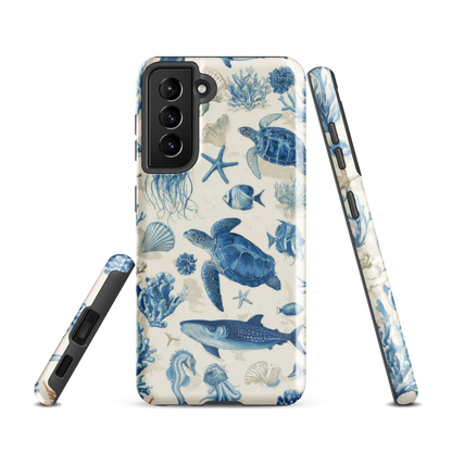 'Ocean Sketchbook' Samsung Galaxy S21 tough phone case - protective glossy case NZ Australia