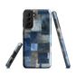 Indigo patchwork phone case | Textured blue design NZ