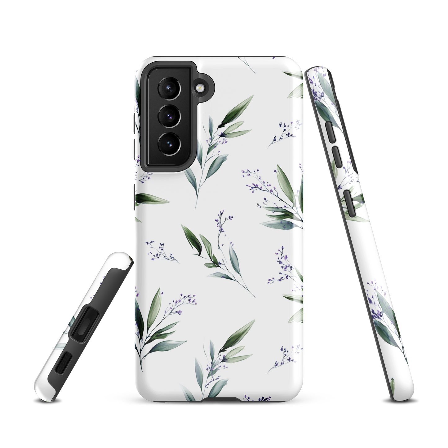 'Botanical Sprigs' Samsung Galaxy S21 tough phone case - protective glossy case NZ Australia